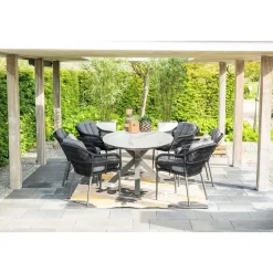 Pescara dining fauteuil - carbon black -rope black - mystic grey