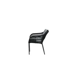 Pescara dining fauteuil - carbon black -rope black - mystic grey