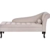 PESSAC - Chaise longue - Beige - Rechterzijde - Fluweel