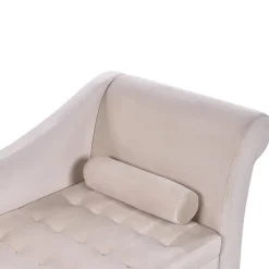 PESSAC - Chaise longue - Beige - Rechterzijde - Fluweel