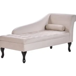 PESSAC - Chaise longue - Beige - Rechterzijde - Fluweel