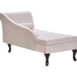 PESSAC - Chaise longue - Beige - Rechterzijde - Fluweel