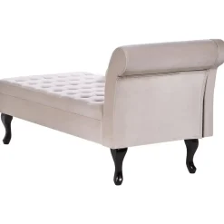 PESSAC - Chaise longue - Beige - Rechterzijde - Fluweel