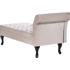 PESSAC - Chaise longue - Beige - Rechterzijde - Fluweel