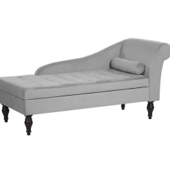 PESSAC - Chaise longue - Grijs - Rechterzijde - Fluweel