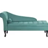 PESSAC - Chaise longue - Groenblauw - Linkerzijde - Fluweel