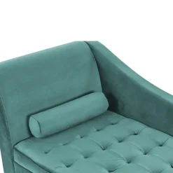 PESSAC - Chaise longue - Groenblauw - Linkerzijde - Fluweel
