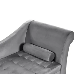 PESSAC - Chaise longue - Lichtgrijs - Rechterzijde - Fluweel