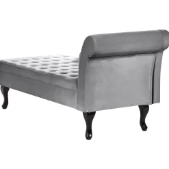 PESSAC - Chaise longue - Lichtgrijs - Rechterzijde - Fluweel
