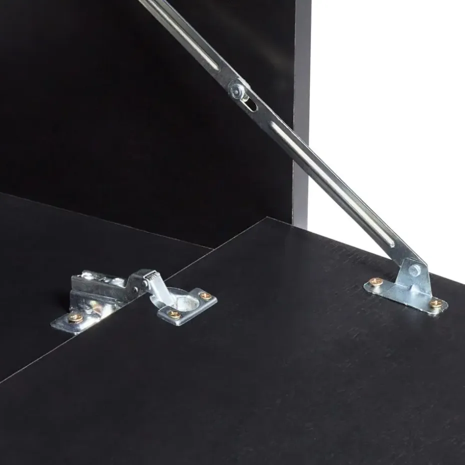 PETROLINA - Wastafelkast - Zwart - Vezelplaat