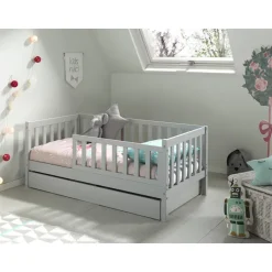Peuterbed Petronille 70 x 140cm dennenhout - grijs