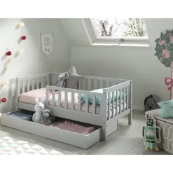 Peuterbed Petronille 70 x 140cm dennenhout - grijs