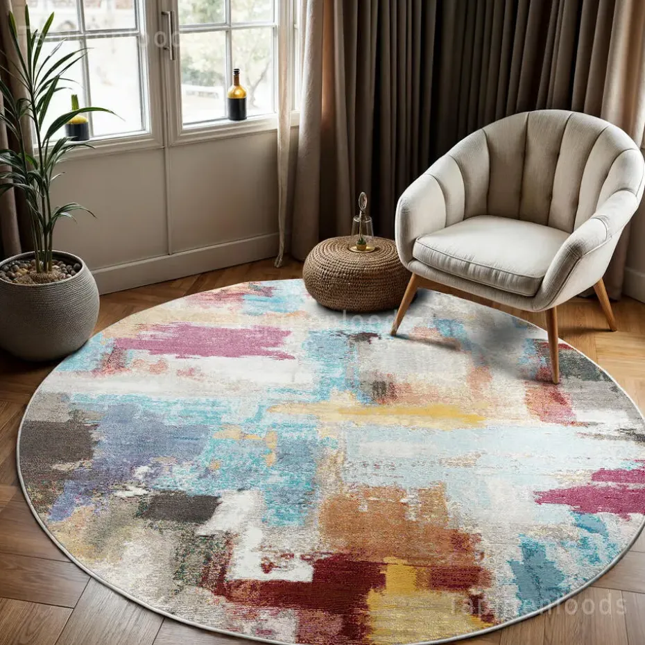 Picasso Artisan Vintage Rond Vloerkleed Multi Laagpolig - 160 CM ROND