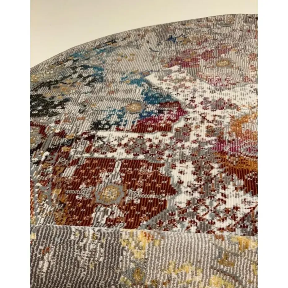 Picasso Feraghan Vintage Rond Vloerkleed Multi / Beige Laagpolig - 200 CM ROND