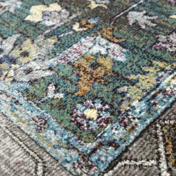 Picasso Pablo Vintage Rond Vloerkleed Groen / Multi Laagpolig - 200 CM ROND