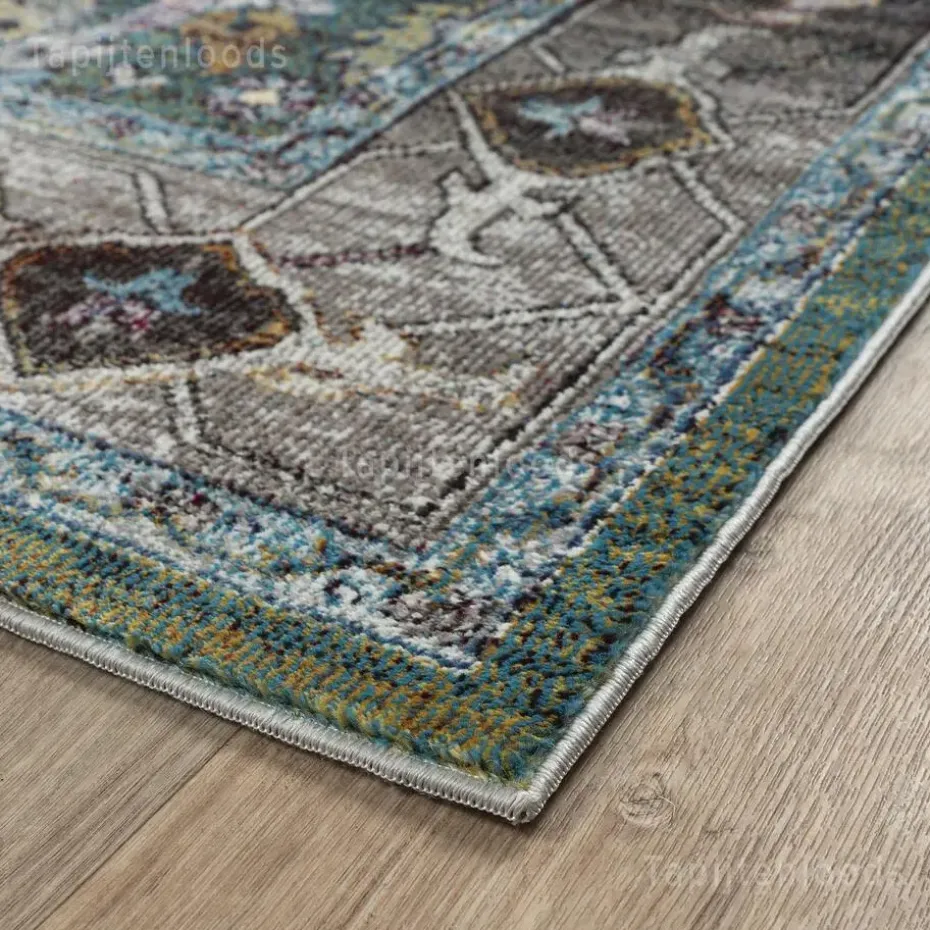 Picasso Pablo Vintage Rond Vloerkleed Groen / Multi Laagpolig - 200 CM ROND