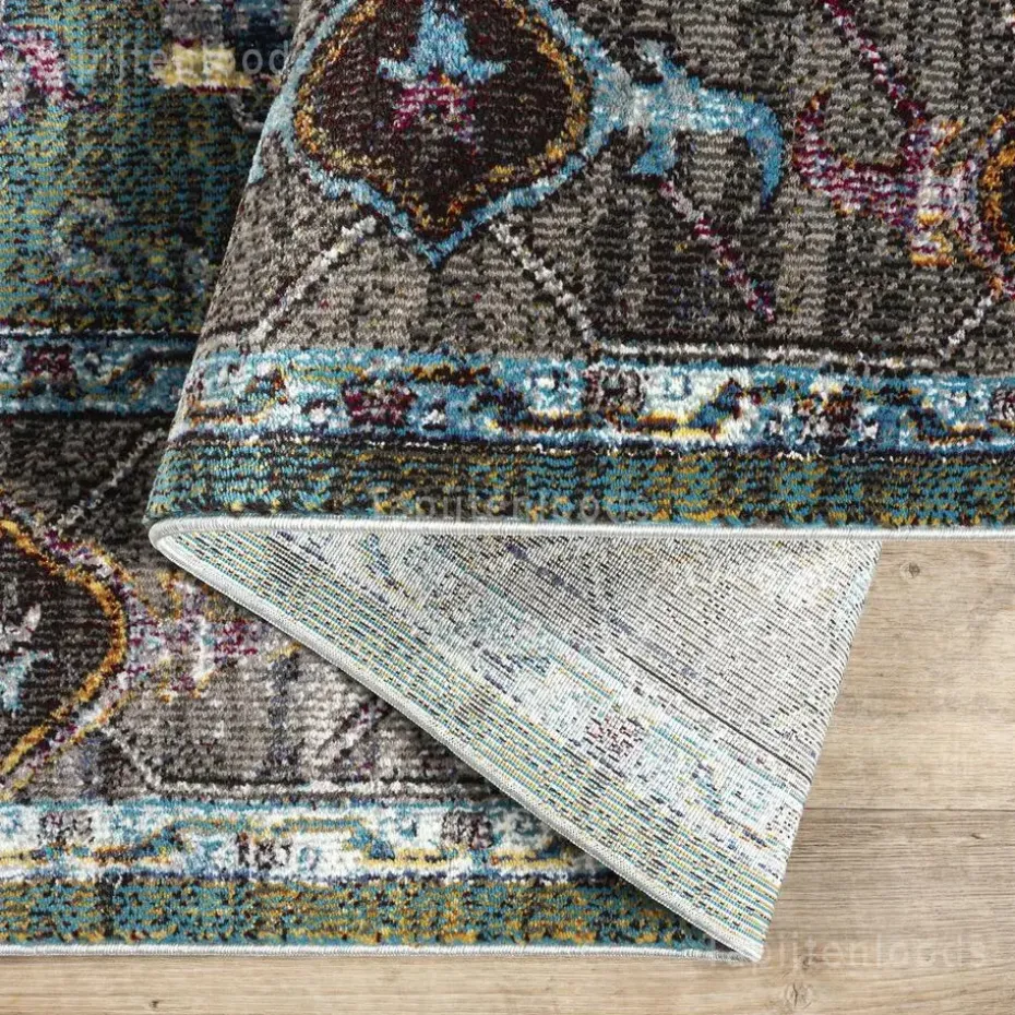 Picasso Pablo Vintage Rond Vloerkleed Groen / Multi Laagpolig - 200 CM ROND