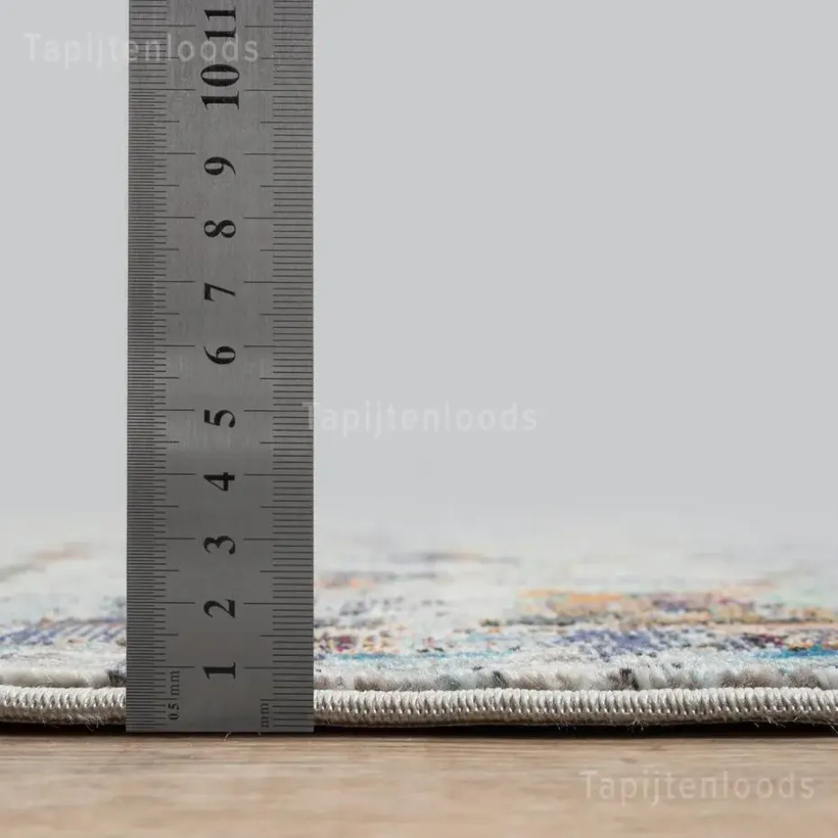 Picasso Sarough Vintage Rond Vloerkleed Creme / Beige Laagpolig - 160 CM ROND