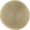 Placemat Zoë met franjes - goudkleur - Ø35 cm