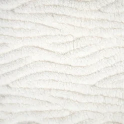 Plaid/bankdeken Columbia - ivoor wit - 180x220 cm - waves motief