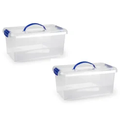 Plastic Forte Opslagbak - met deksel - 10 liter - transparant