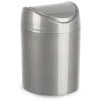 Plasticforte Mini prullenbakje - zilvergrijs- kunststof - 1.4L