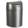Plasticforte Mini prullenbakje - donkergrijs- kunststof - 1.4L