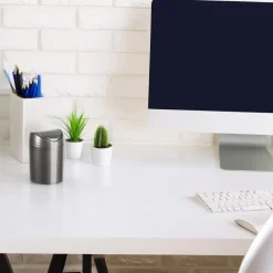 Plasticforte Mini prullenbakje - donkergrijs- kunststof - 1.4L