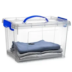 Plasticforte Opbergbox met deksel - blauw - 11L - kunststof