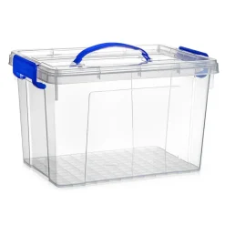 Plasticforte Opbergbox met deksel - blauw - 11L - kunststof