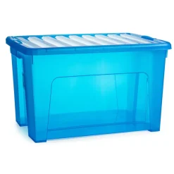 Plasticforte Opbergbox met deksel - blauw - 47L - kunststof