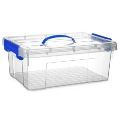 Plasticforte Opbergbox met deksel - blauw - 12.5L - kunststof