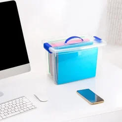 Plasticforte Opbergbox met deksel - blauw - 22L - kunststof