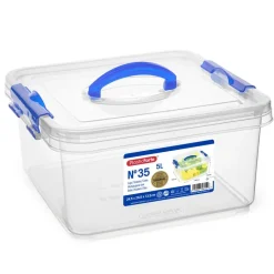 Plasticforte Opbergbox met deksel - blauw - 5L - kunststof