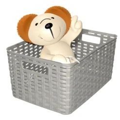 Plasticforte Opbergmand/kastmand - kunststof - zilver - 10L