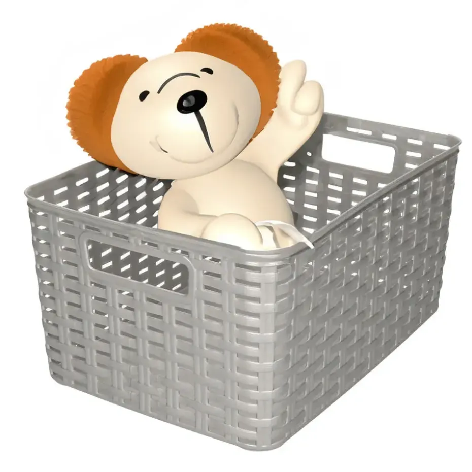 Plasticforte Opbergmand/kastmand - kunststof - zilver - 10L