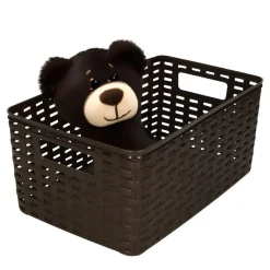 Plasticforte Opbergmand/kastmand - kunststof - donkerbruin - 10 L