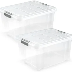 Plasticforte Opslagbakken - met deksel - 25L - 42x36x25 cm
