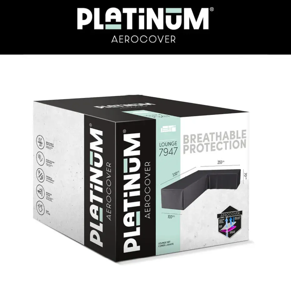 Platinum Aerocover loungesethoes L-vorm 330x255 cm - Rechts