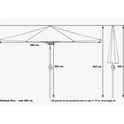 Platinum Riva parasol 3,5 m. Antraciet