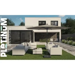 Platinum Riva stokparasol 3 m. rond - Teak Antraciet