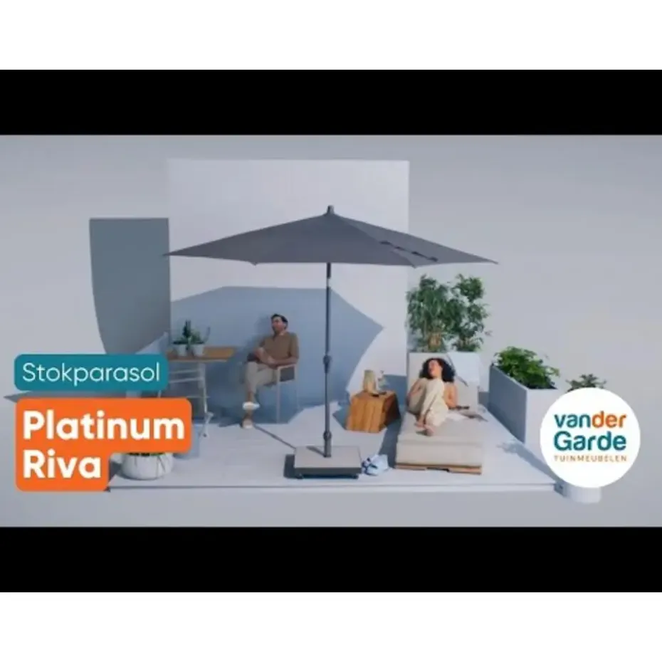 Platinum Riva stokparasol 3 m. rond - Teak Taupe