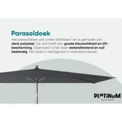 Platinum Riva stokparasol 3x2 m. - Ecru