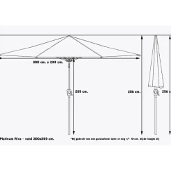 Platinum Riva stokparasol 3x2 m. - Ecru