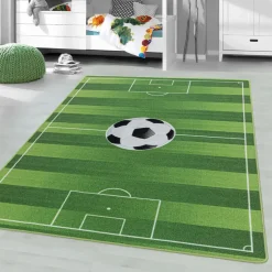 Play Voetbal Speeltapijt - 160x230 cm - Groen - Vloerkleed Kinderkamer