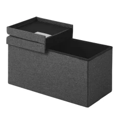 Poef - opvouwbaar - zonder poten - stof - 76 cm - donkergrijs