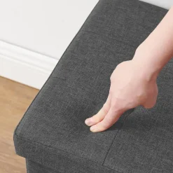 Poef - opvouwbaar - zonder poten - stof - 76 cm - donkergrijs