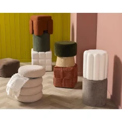 Poef Almeria - groen - 40xØ40 cm