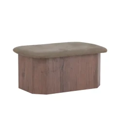 Poef Bruin Stof - 59x88x42cm - Todd