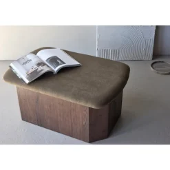 Poef Bruin Stof - 59x88x42cm - Todd